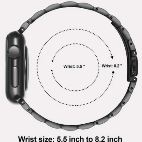 NEW Slim Strap Chain Stainless Band For Apple Watch - Silver
